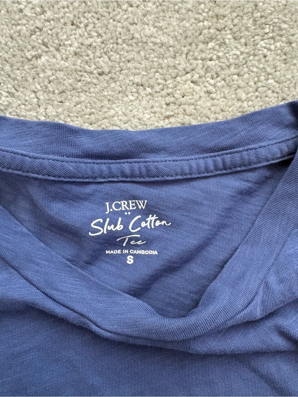 J. Crew Slate Blue Slub Cotton Tee - Picture 2 of 2